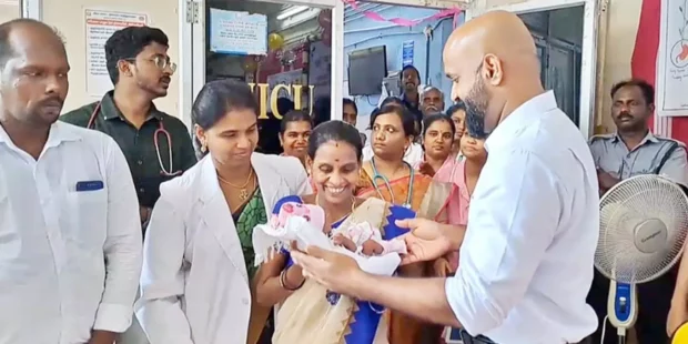 போராடிய குழந்தையை மீட்ட நாகை அரசு டாக்டர்கள்