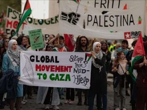 காஸாவுக்கு ஆதரவாக ஐரோப்பாவில் போராட்டம்