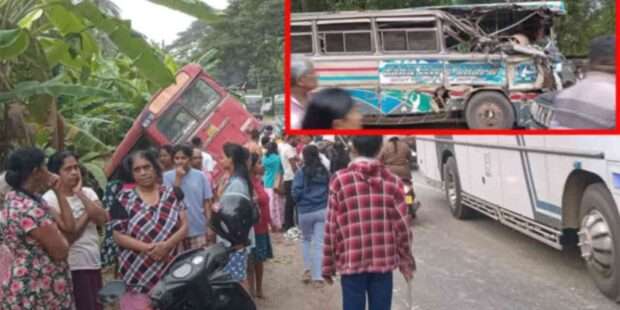 பேருந்துகள் மோதிவிபத்து 22பேர் காயம்