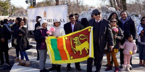 இலங்கை தூதரகம் புத்த மத அமைதிக்கான நடைப்பயணம்